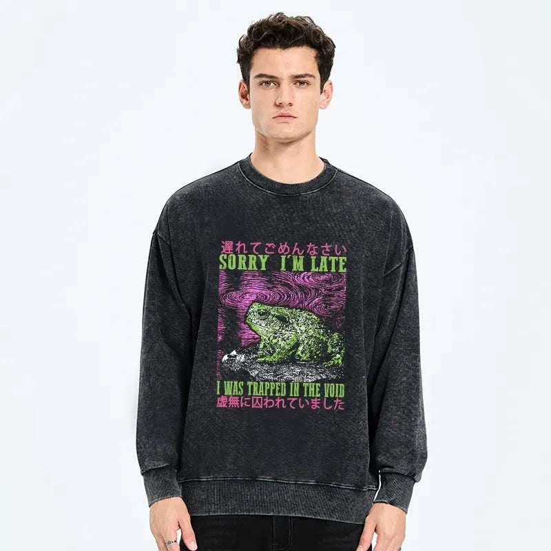 Kyoto-Lion A Frog In Distress Japanese Washed Sweatshirt