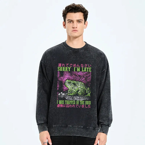 Kyoto-Lion A Frog In Distress Japanese Washed Sweatshirt