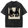 funny cat washed t shirt for daily wear