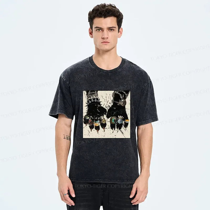 funny cat washed t shirt for daily wear