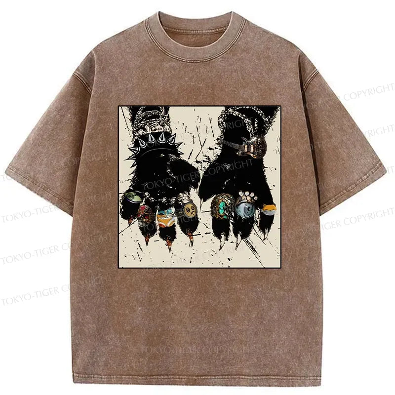 funny cat washed t shirt for daily wear