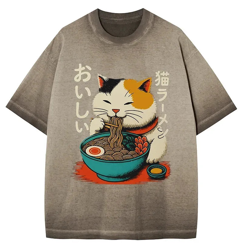 kyoto lion eating ramen tee gift idea