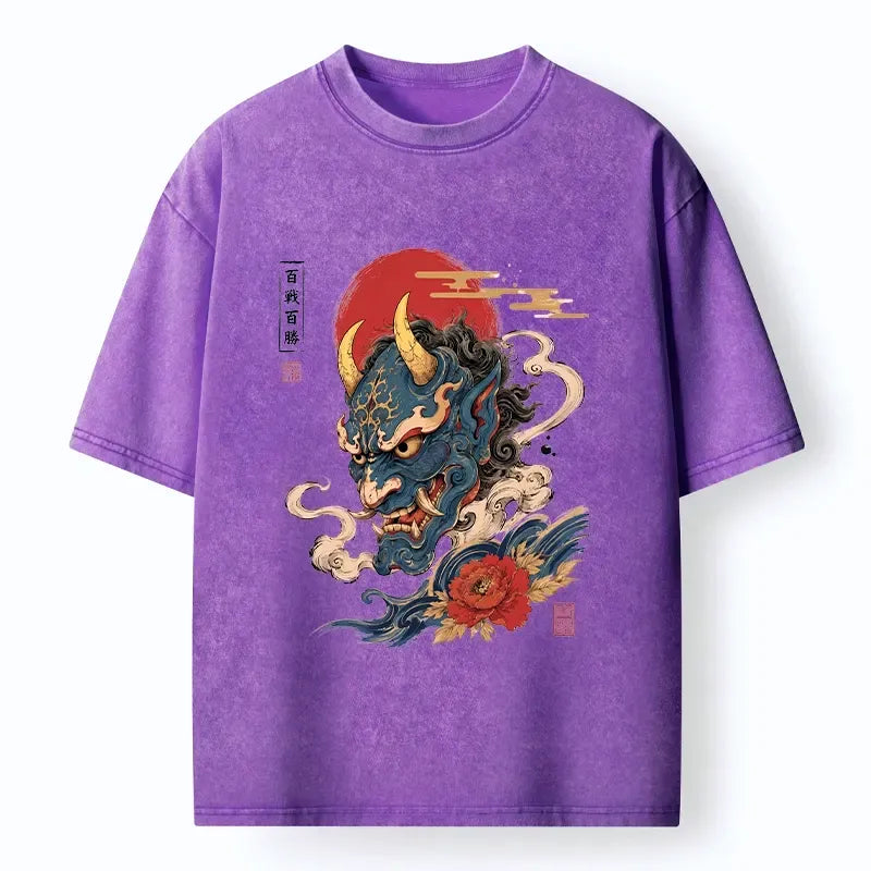 Blue Oni Mask Unisex Cotton Tee