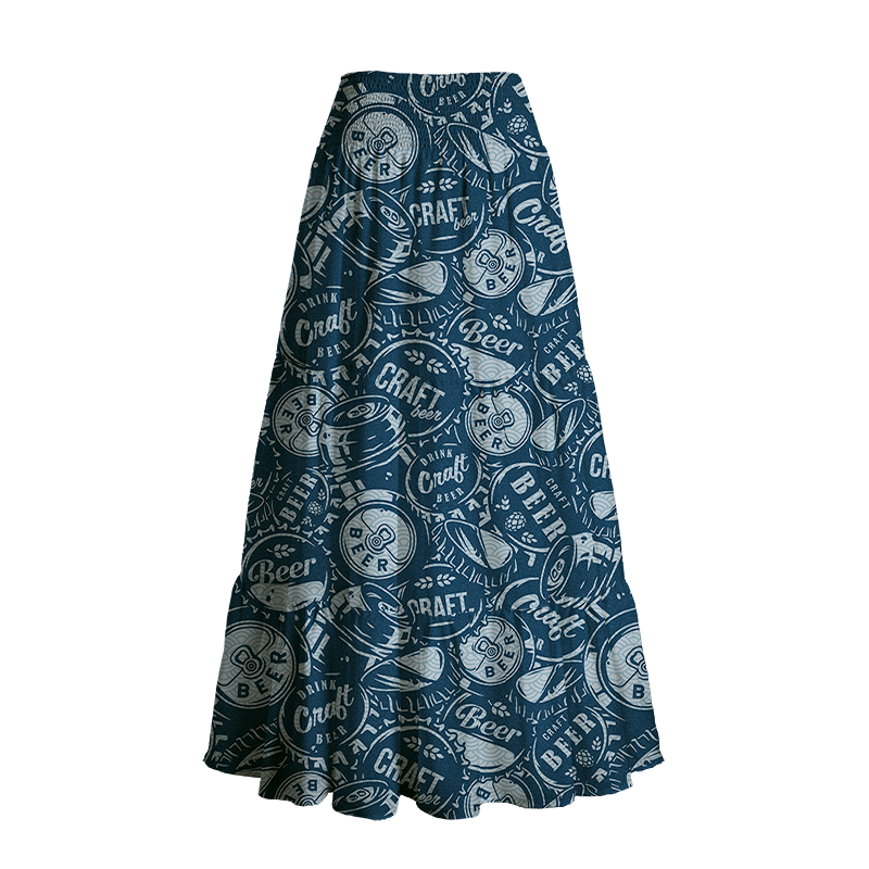 Vintage Japanese Maxi Skirt for Summer Vacation