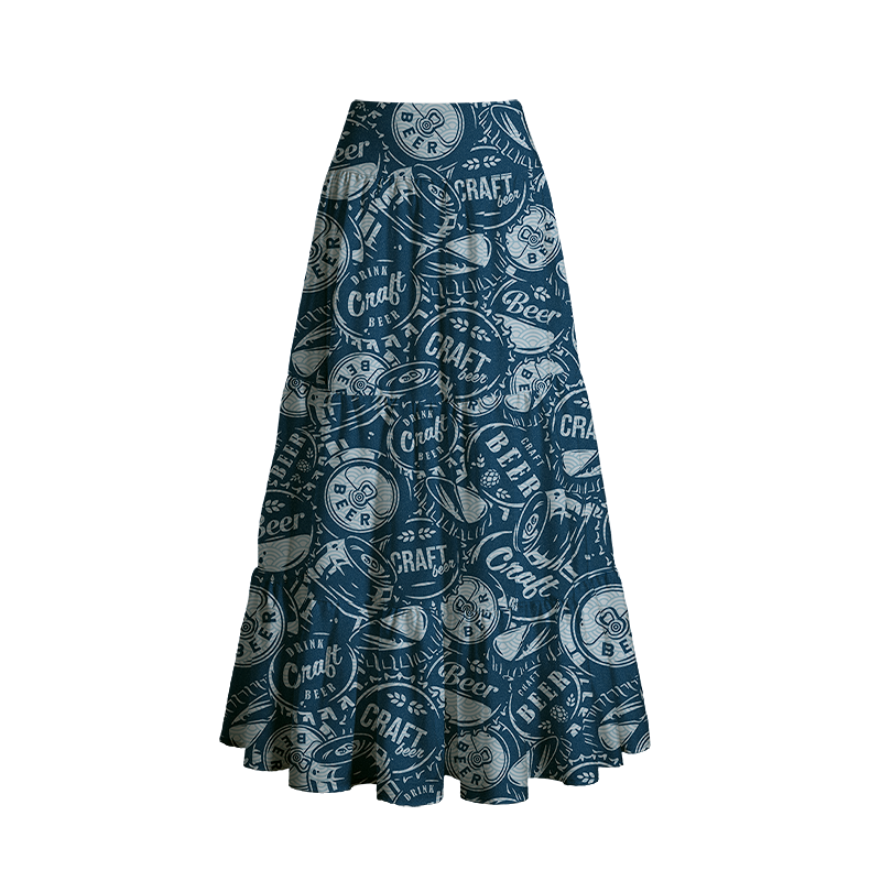 Vintage Japanese Maxi Skirt for Summer Vacation