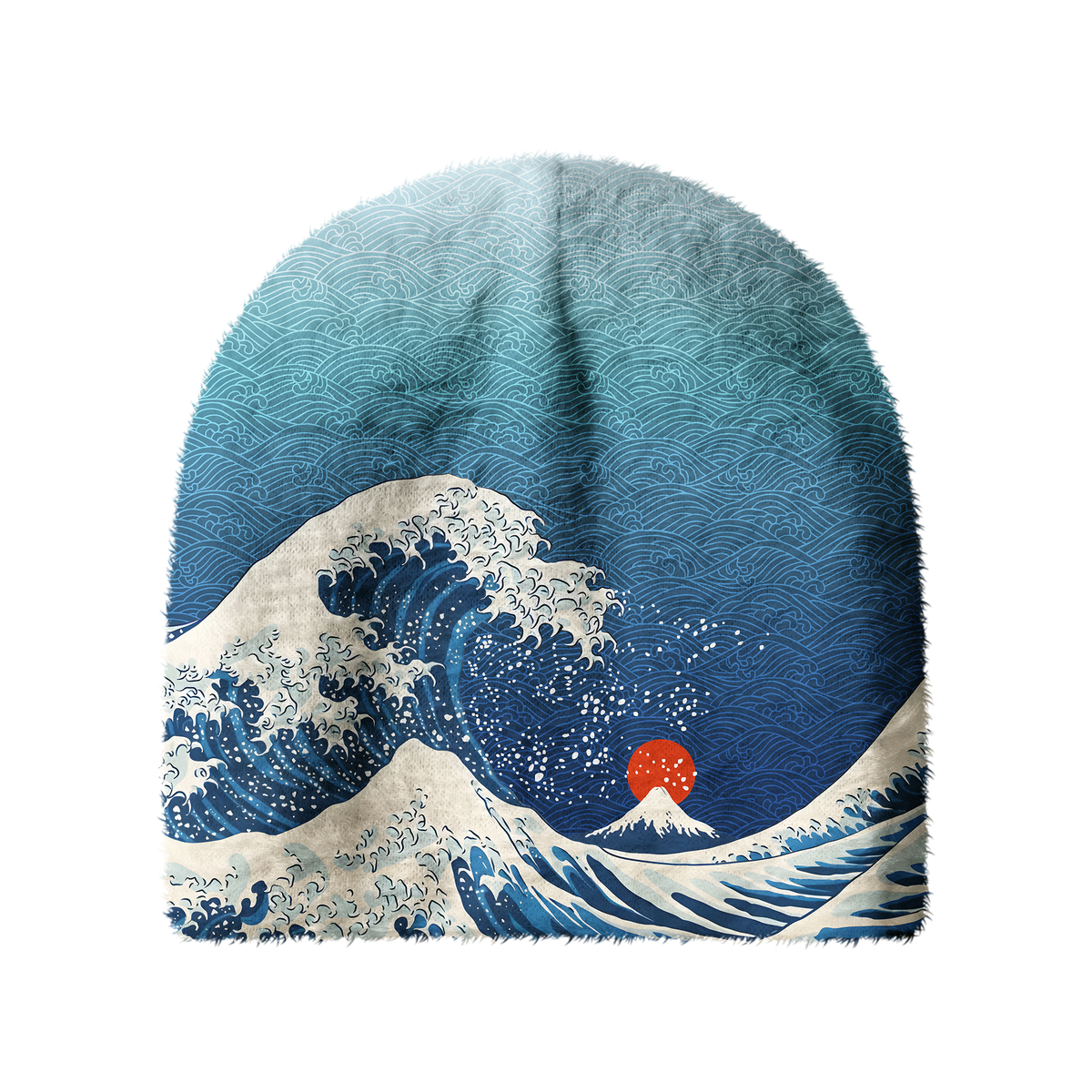 Kyoto-Lion The Great Wave Off Fuji Fuzzy Beanie