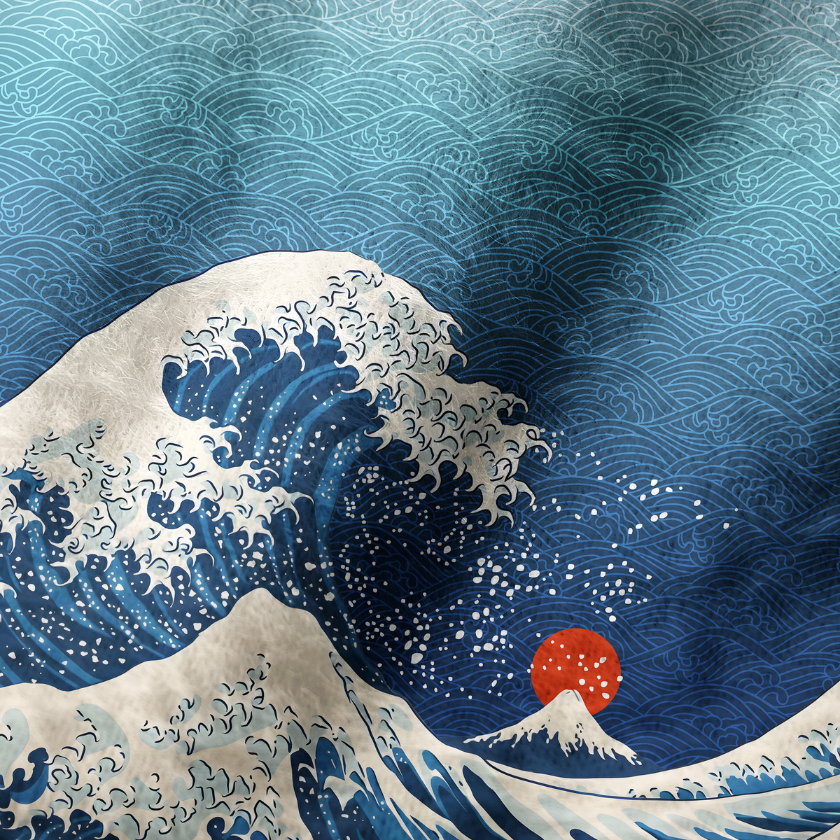 Kyoto-Lion The Great Wave Off Fuji Fuzzy Beanie
