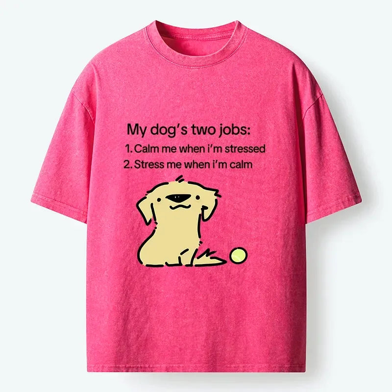 funny dog job joke washed tee