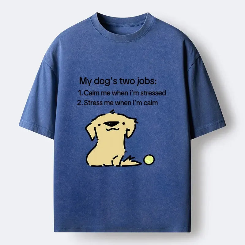 funny dog job joke washed tee