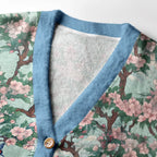 Kyoto-Lion Birds Under The Sakura Tree Ugly Cardigan Sweater