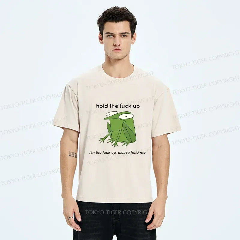 Kyoto-Lion Please Hug The Frog Washed T-Shirt