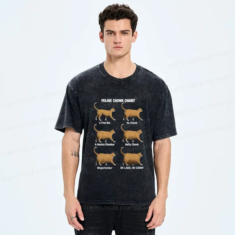 Japanese Feline Chonk T-Shirt for Casual Wear
