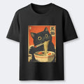 Black Cat Ukiyo-e Tee Gift for Him