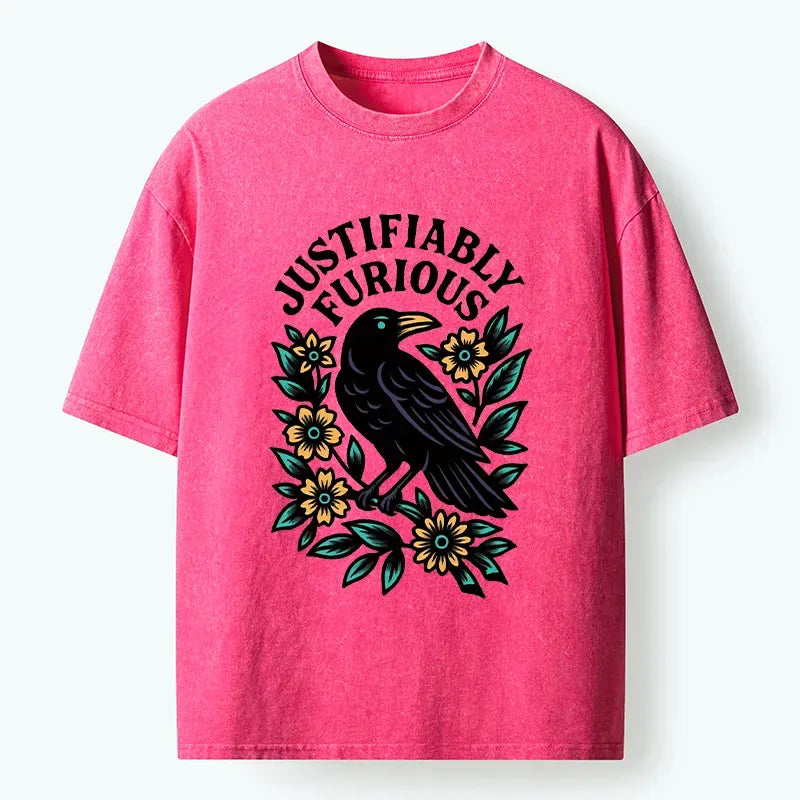 Kyoto-Lion Rebellious Raven Washed T-Shirt