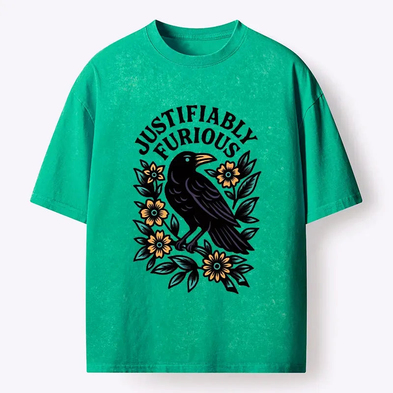 Kyoto-Lion Rebellious Raven Washed T-Shirt