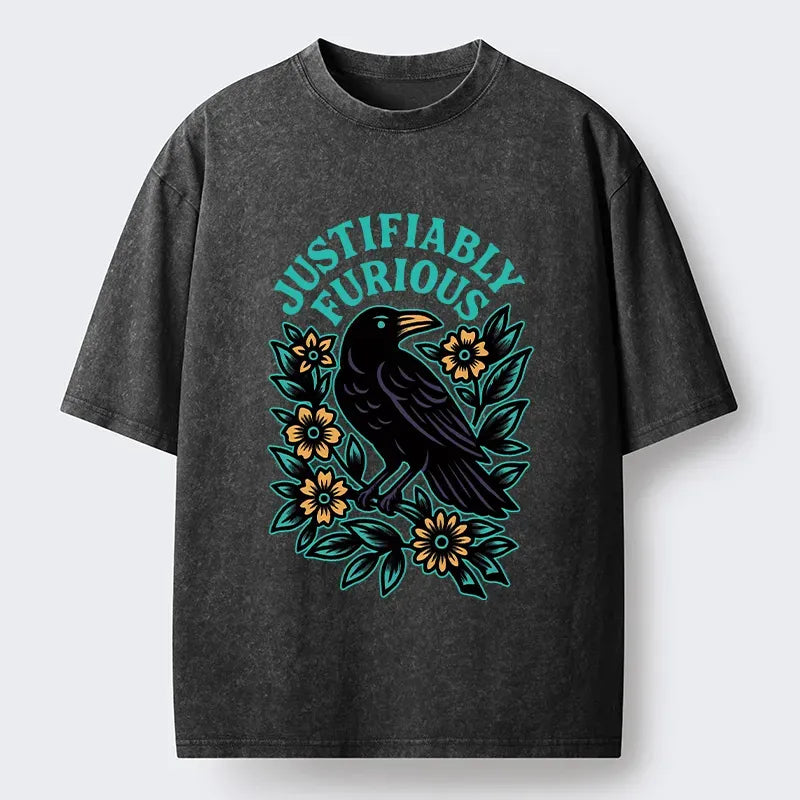 Kyoto-Lion Rebellious Raven Washed T-Shirt