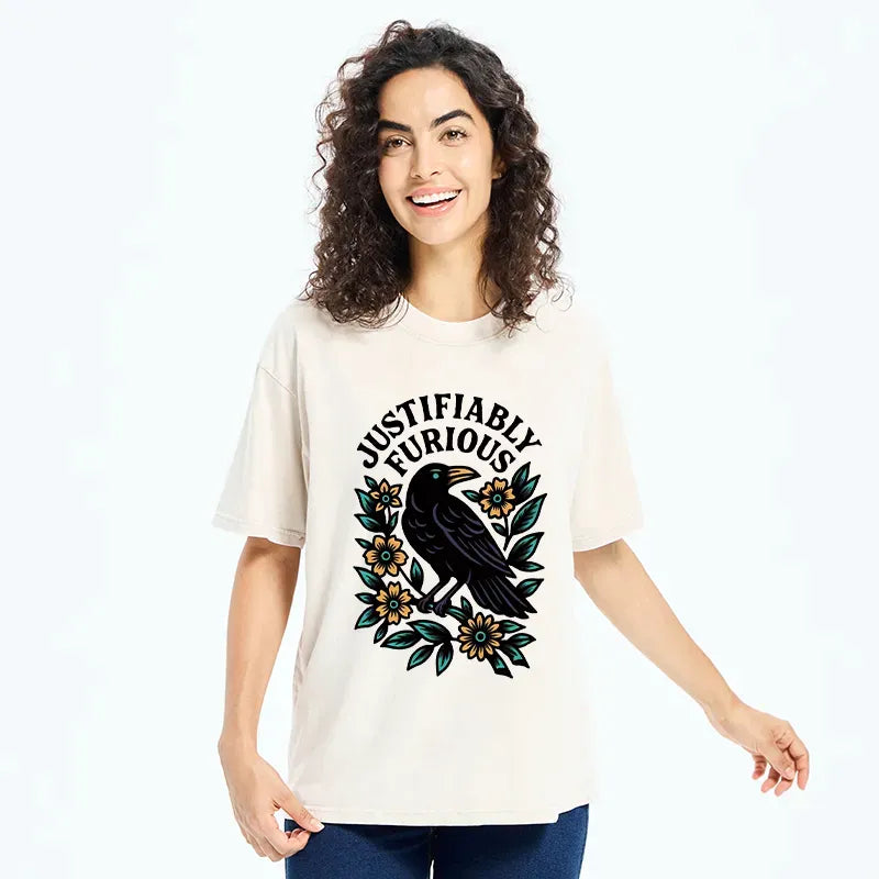 Kyoto-Lion Rebellious Raven Washed T-Shirt