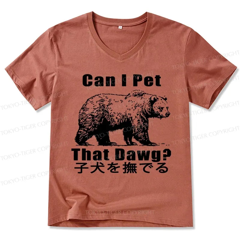 Kyoto-Lion Pet The Bear V-Neck Classic T-Shirt