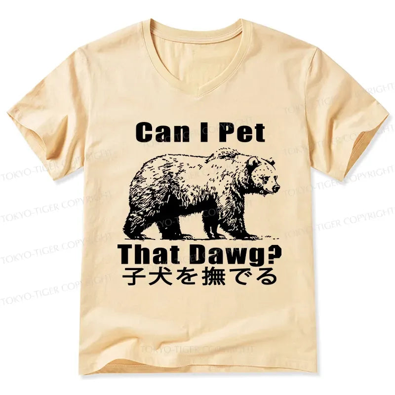 Kyoto-Lion Pet The Bear V-Neck Classic T-Shirt
