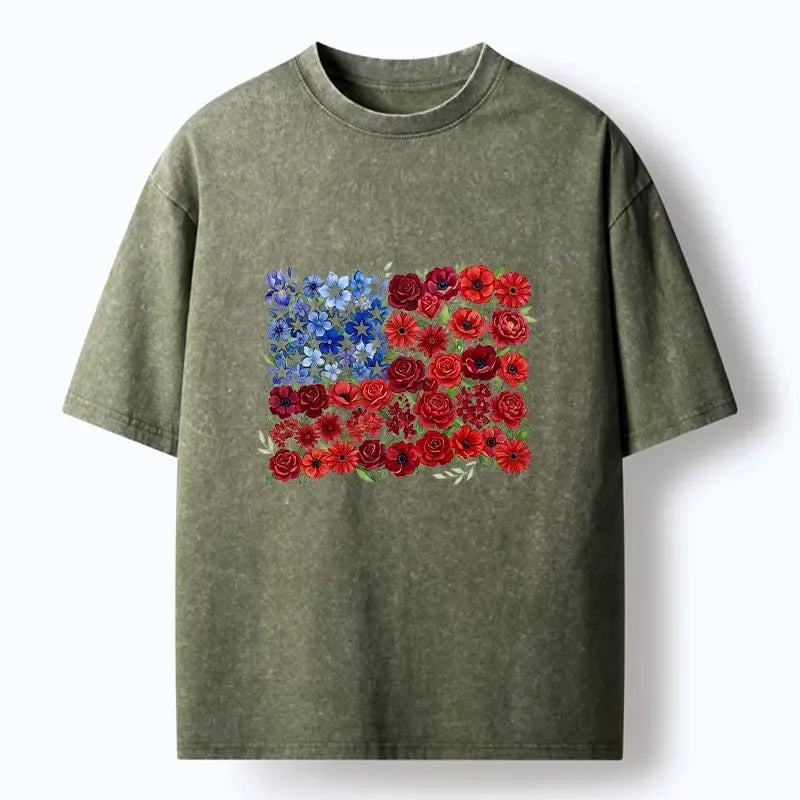 Japanese Floral Art T-Shirt for Daily Wear