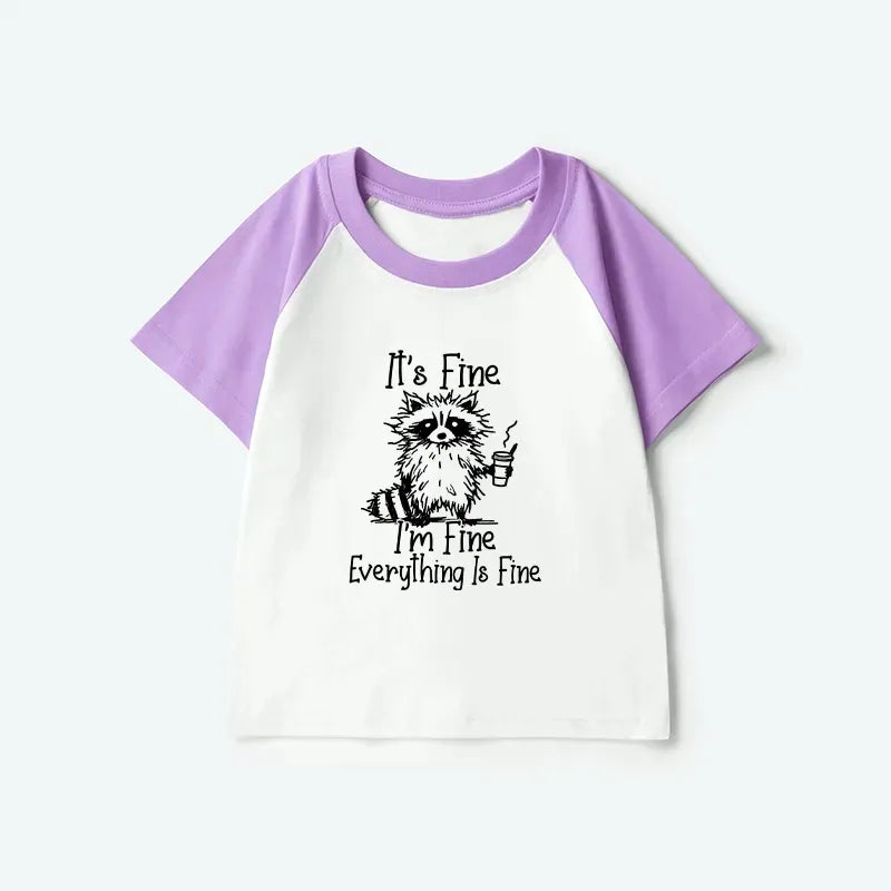 Japanese Vintage Raccoon Kids Tee