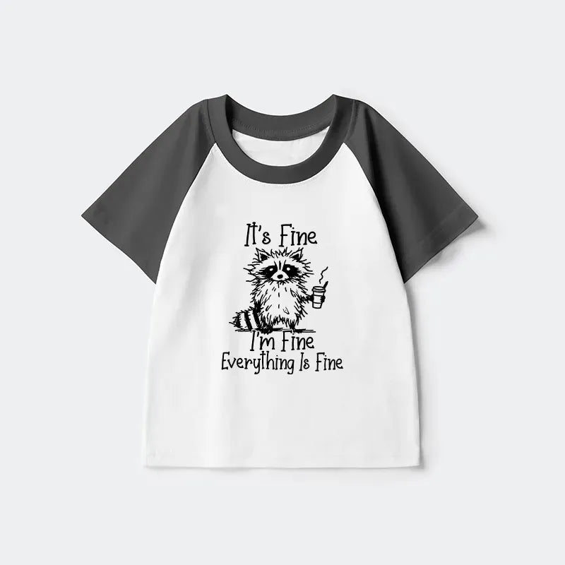 Japanese Vintage Raccoon Kids Tee