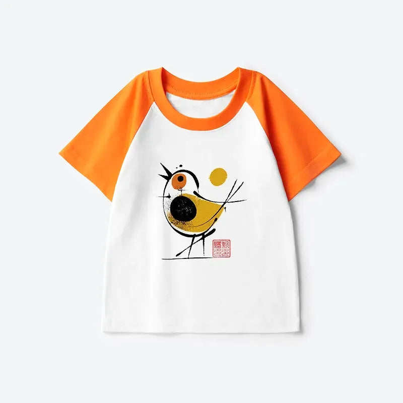 Vintage Japanese Bird Shirt for Daily Wear