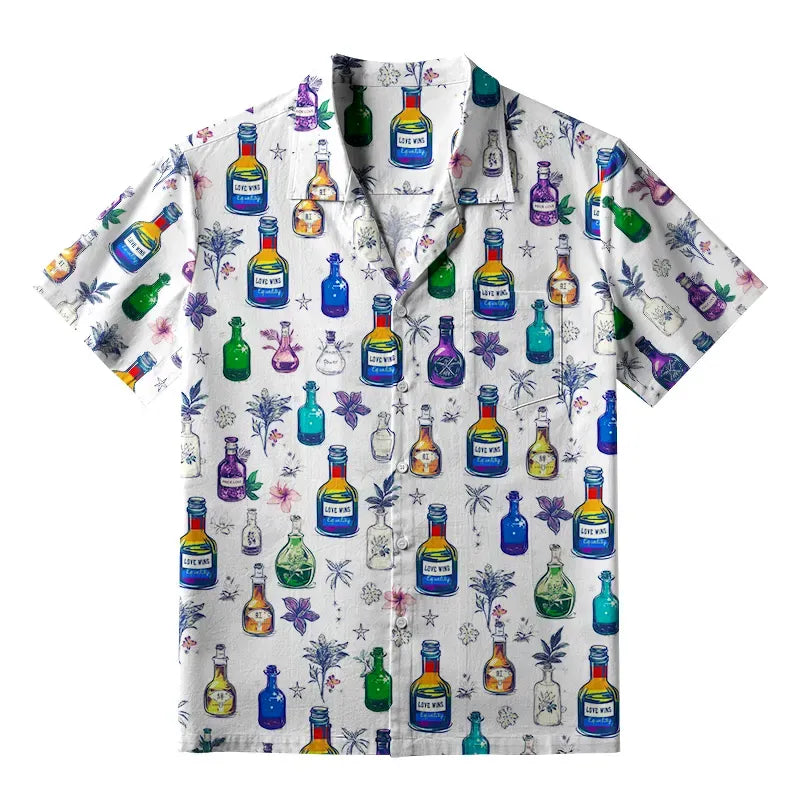 Floral Ukiyo-e Shirt for Summer Festival