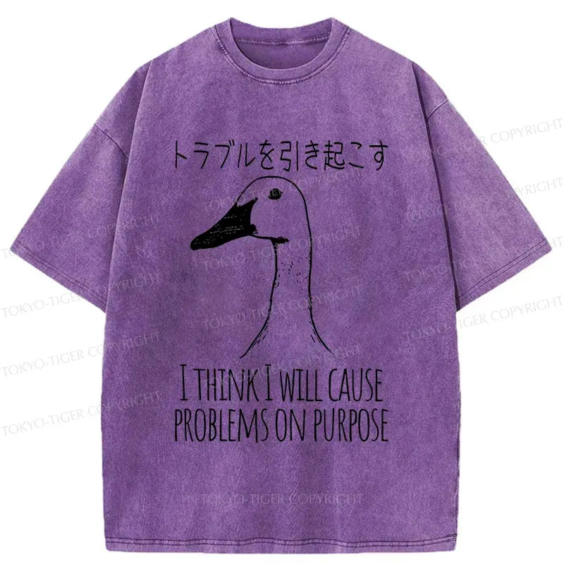 Kyoto-Lion Silly Goose Funny Washed T-Shirt