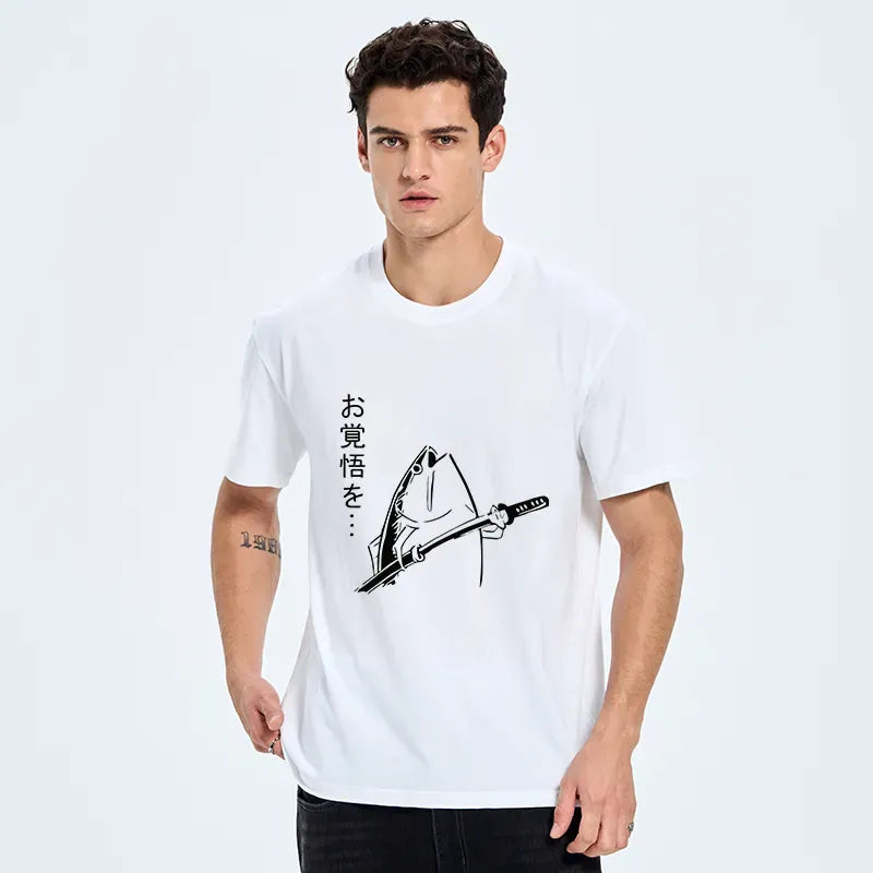 Ukiyo-e Fish With Knife T-Shirt Streetwear
