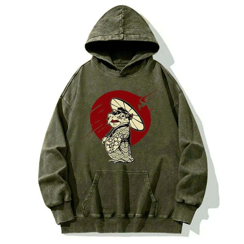Kyoto-Lion Frog Monster Washed Hoodie