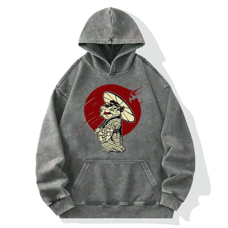 Kyoto-Lion Frog Monster Washed Hoodie