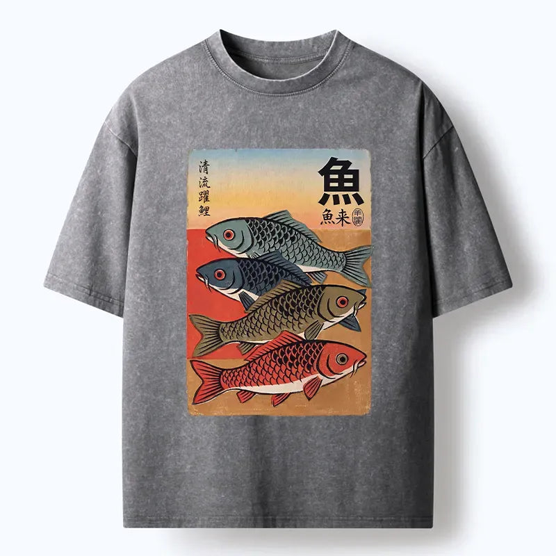 Vintage Japanese Fish T-Shirt for Summer