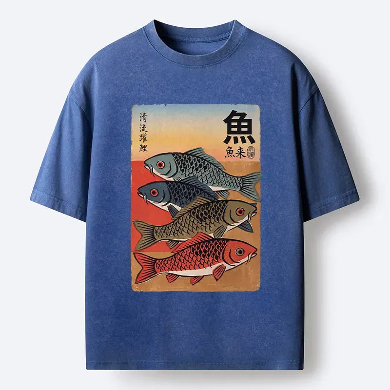 Vintage Japanese Fish T-Shirt for Summer