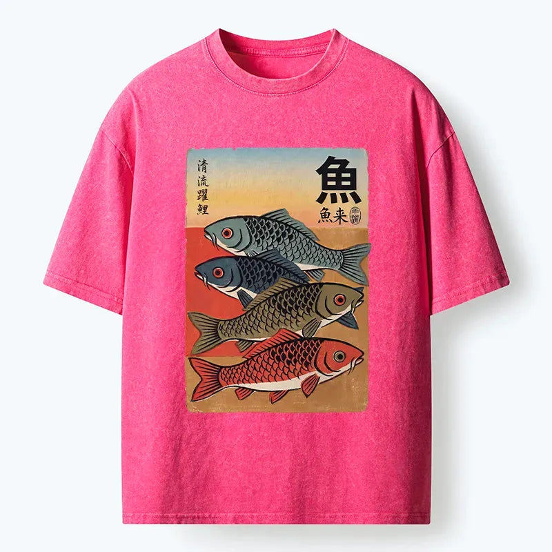 Vintage Japanese Fish T-Shirt for Summer