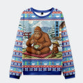 Kyoto-Lion Yukio Grinds Matcha Christmas Ugly Sweatshirt