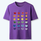 Watercolor Rainbow Cat T-Shirt for Streetwear