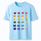 Watercolor Rainbow Cat T-Shirt for Streetwear