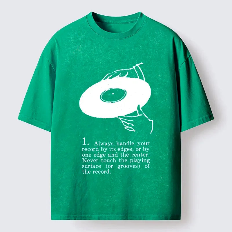 Japanese retro record t-shirt for daily wear