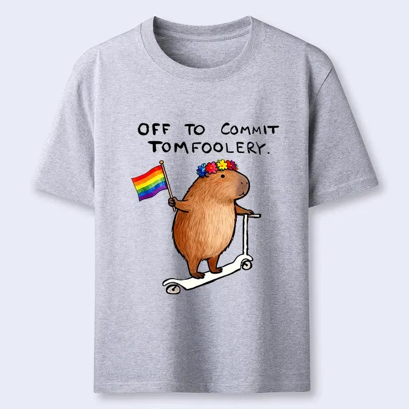 Funny Capybara On Scooter Shirt for Beach