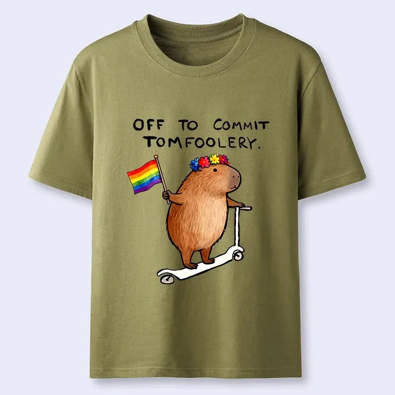 Classic Capybara On Scooter Meme T-Shirt