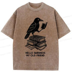 unisex cotton t-shirt with crow reading
