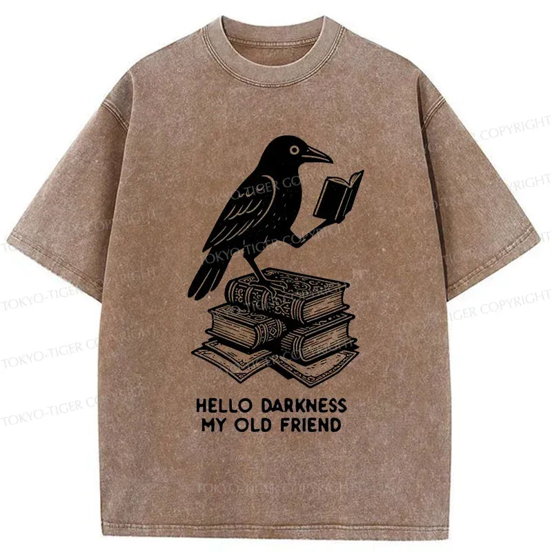 unisex cotton t-shirt with crow reading