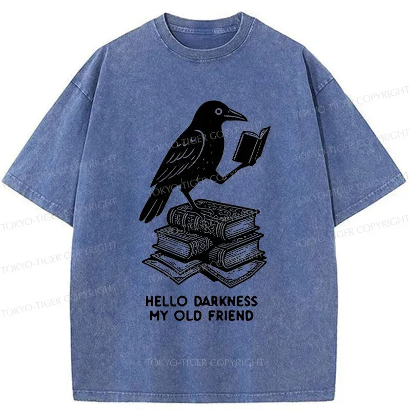 Kyoto-Lion Crow Reading Washed T-Shirt