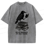 unisex cotton t-shirt with crow reading