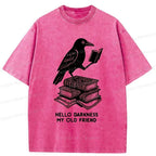 unisex cotton t-shirt with crow reading