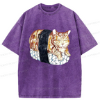 Vintage Sushi Cat Unisex T-Shirt for Summer