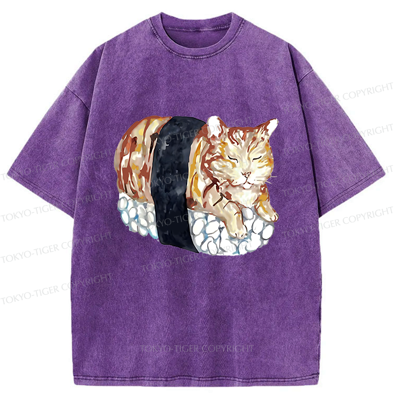 Vintage Sushi Cat Unisex T-Shirt for Summer