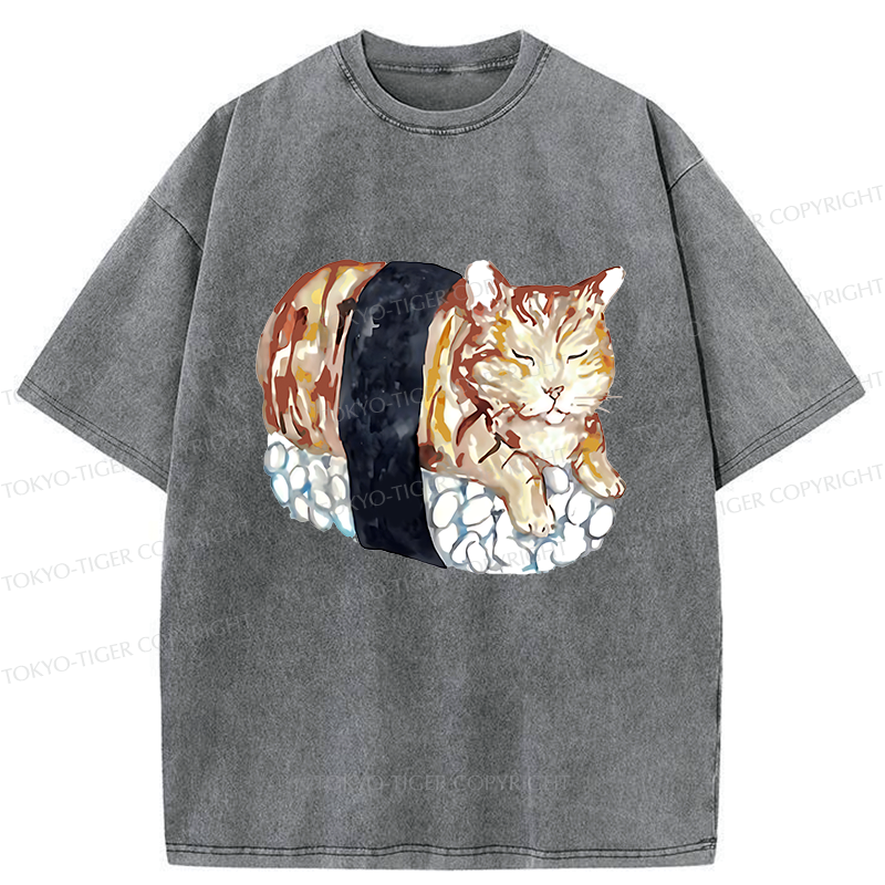 Vintage Sushi Cat Unisex T-Shirt for Summer
