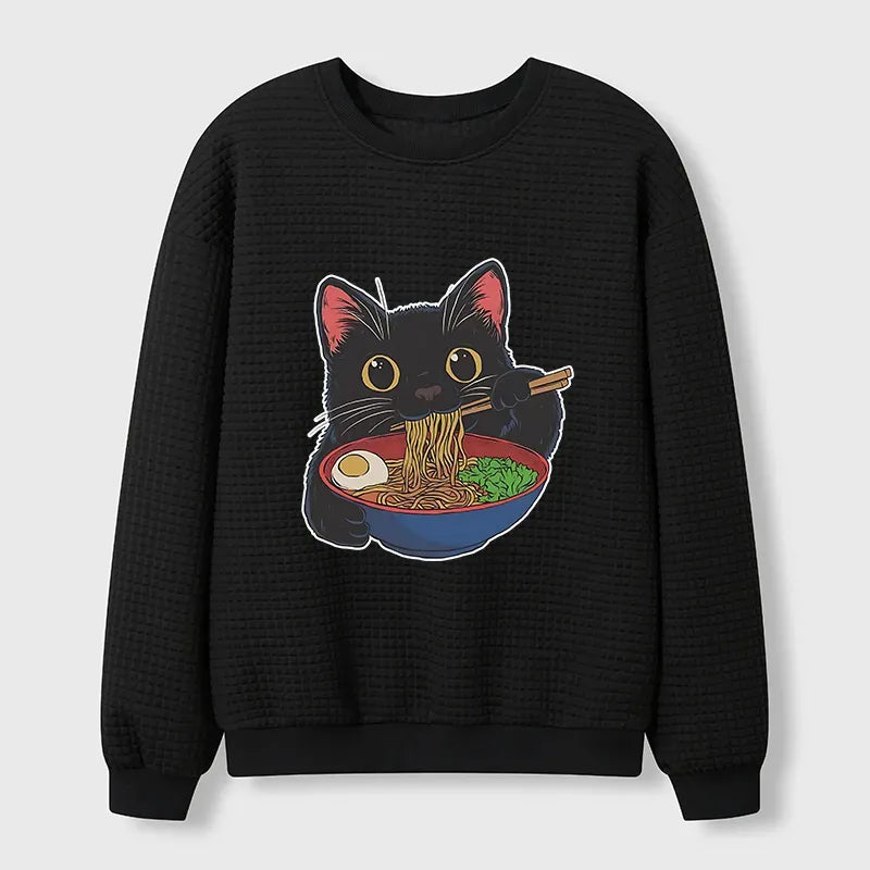 Japanese Ramen Cat Sweatshirt Gift Idea